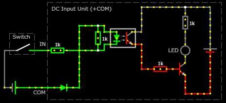 Circuit Simulator Applet #01 : Sensor Output & PLC DC Input 
